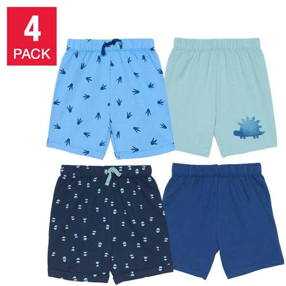 Pekkle Kids 4-pack Boys Shorts Blue Theme Dinosaur Size 4T